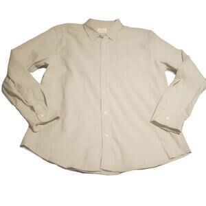 NEW Mutual Weave Shirt Size L Light Blue Cotton Spandex Long Sleeve Button Up